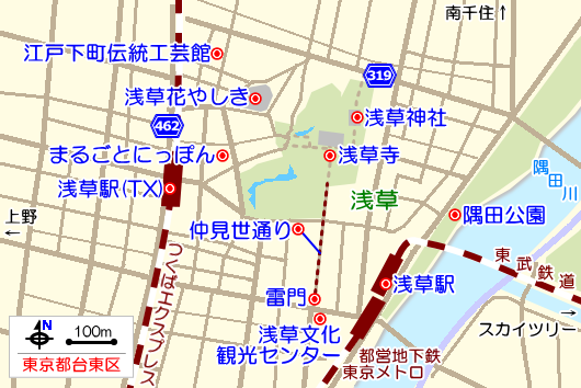 浅草の観光ガイドマップ