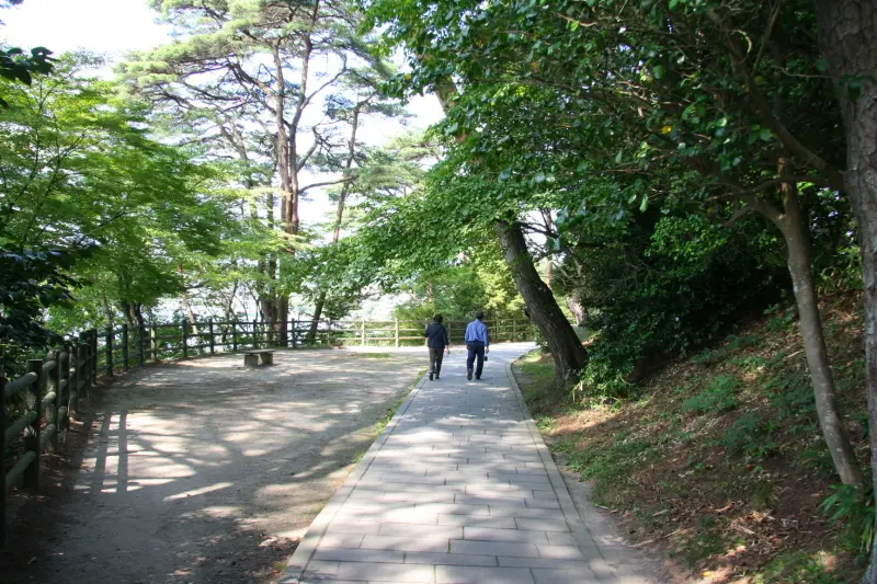 緑豊かな中に遊歩道が整備され自然散策のできる島
