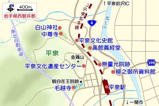 平泉の観光ガイドマップ