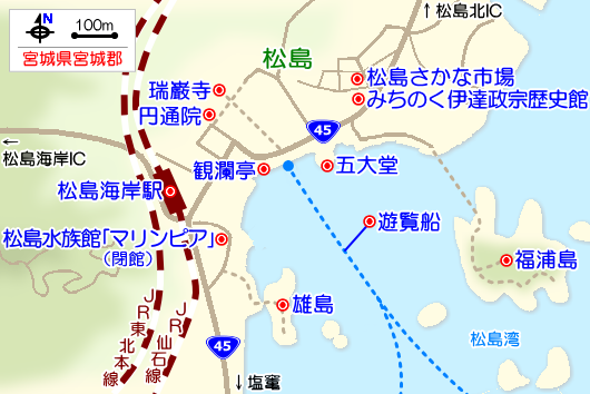 松島の観光ガイドマップ