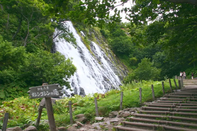 日本の滝百選に選ばれるオシンコシンの滝