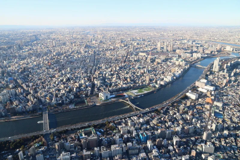 日本一の高さ４５０ｍから眺める東京の街並み