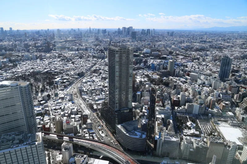 新宿ビル群や明治神宮の見える南方向の景色