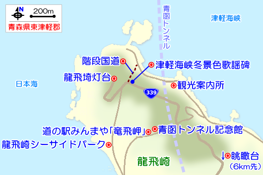 龍飛崎の観光ガイドマップ