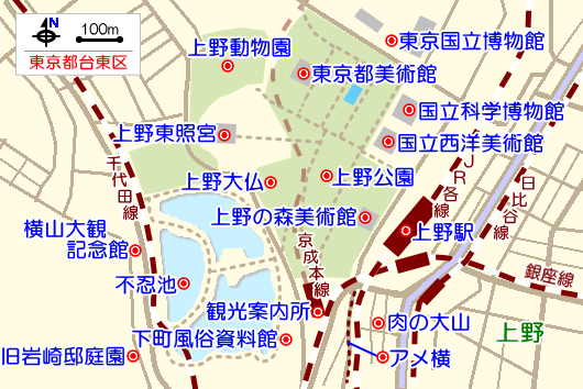上野の観光ガイドマップ