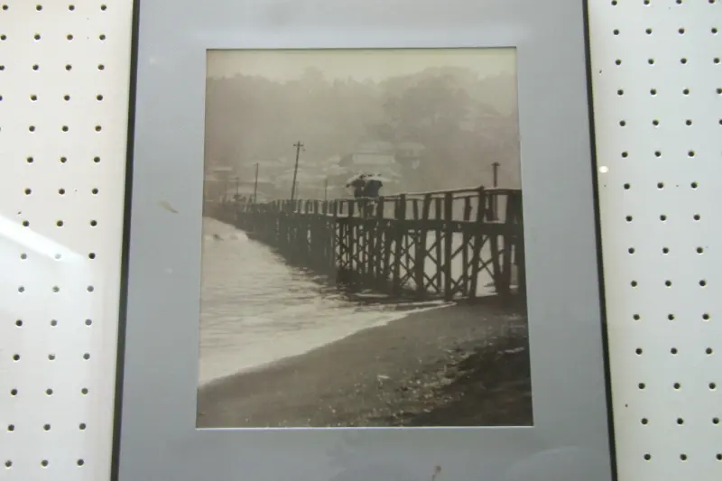 サムエル・コッキング苑に展示してあった古い木造橋の写真