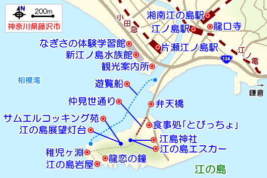 江の島の観光ガイドマップ