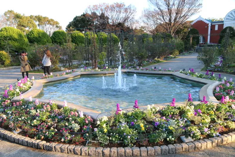 園内には噴水もあり花も植えられている綺麗な公園
