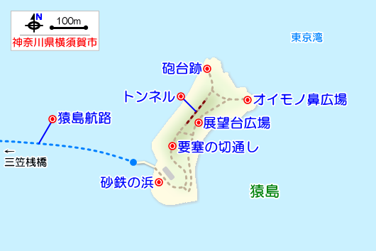 猿島の観光ガイドマップ