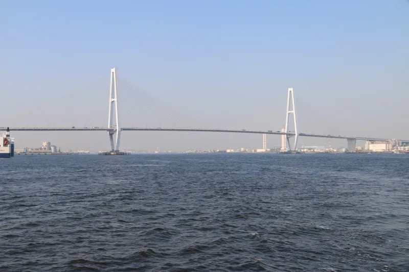 一番の見どころとなっている長さ１１７０ｍの名港中央大橋