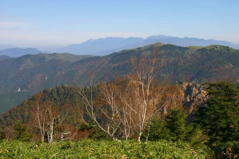 木曽駒ヶ岳や空木岳が見られる中央アルプスの景色