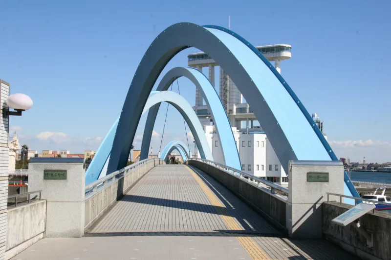 橋は比較的、大きく、他にはない斬新なデザイン