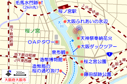 桜ノ宮の観光ガイドマップ
