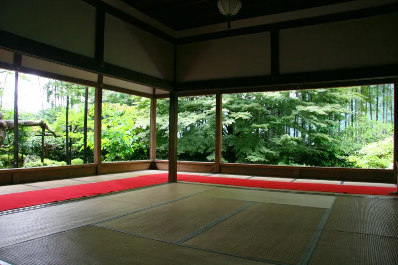 静寂な空気の流れる畳座敷からの眺めが美しいお寺