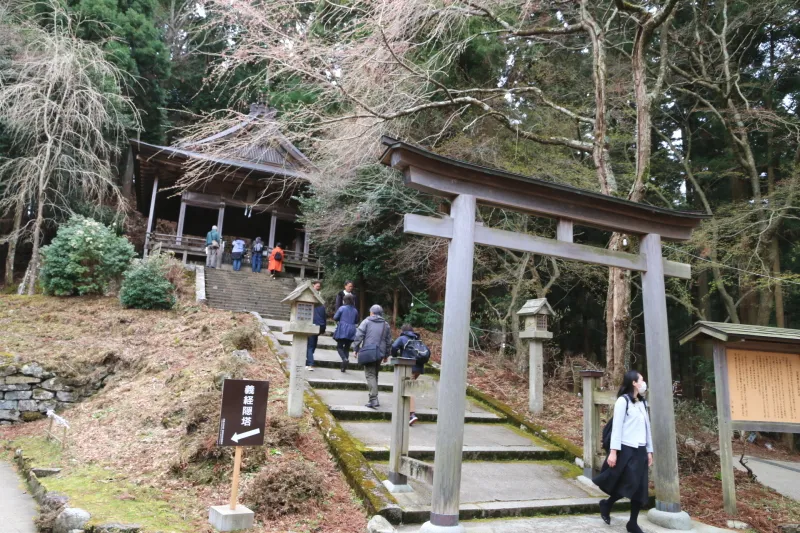 奥千本の静かな山の中にたたずむ小さな神社