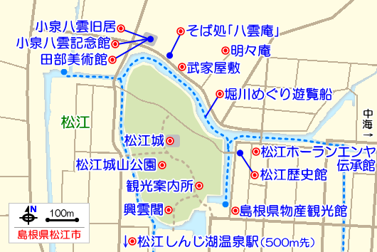 松江の観光ガイドマップ 