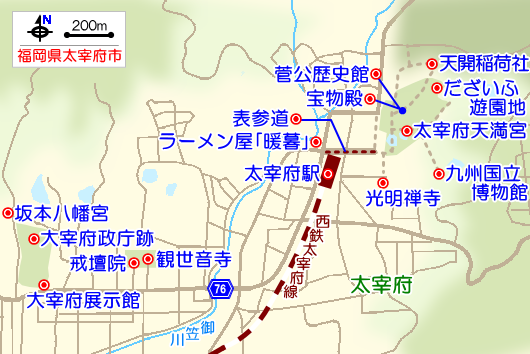 太宰府の観光ガイドマップ
