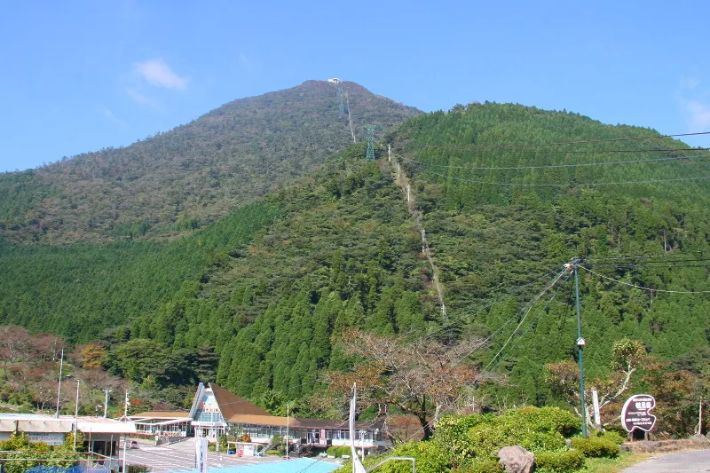 山ろくから眺める鶴見岳 